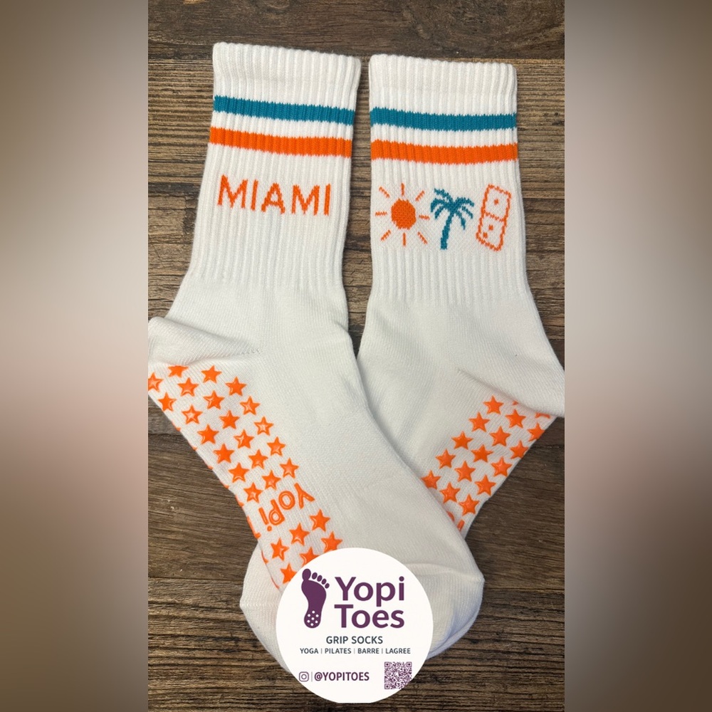 Miami Theme Grippy Socks - great for Pilates/Yoga/Lagree/Barre
